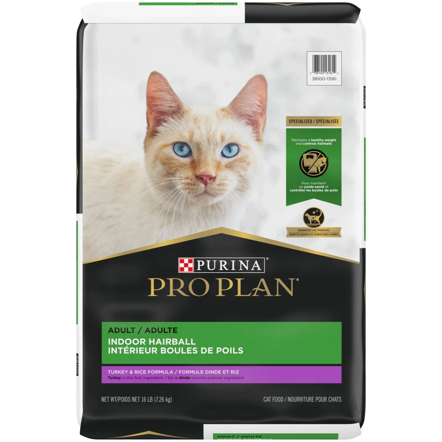 PRO PLAN | Nourriture pour chat intérieur - Boules de Poils - Dindes et riz / 7.26 Kg (16lbs)