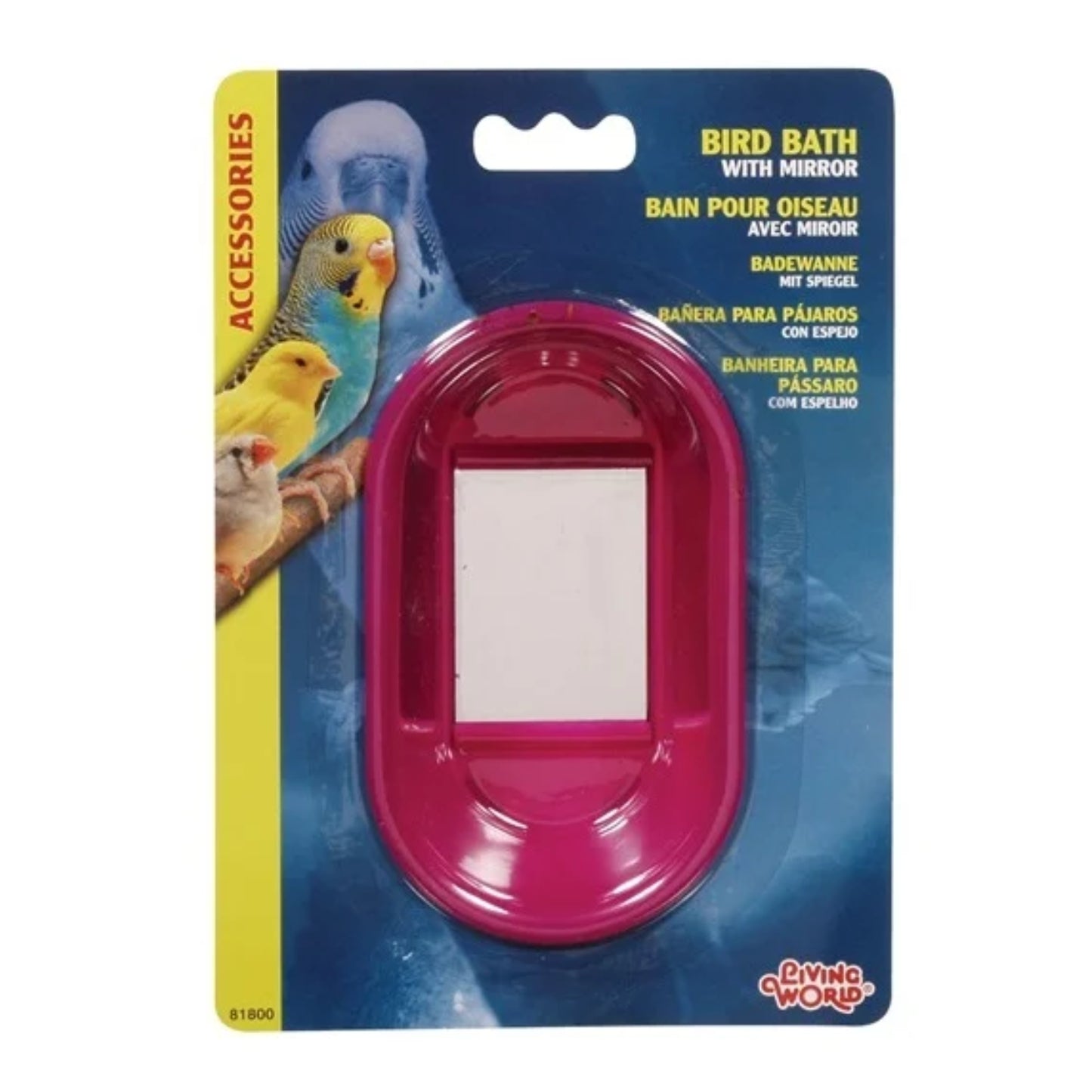 Bain pour oiseaux avec miroir